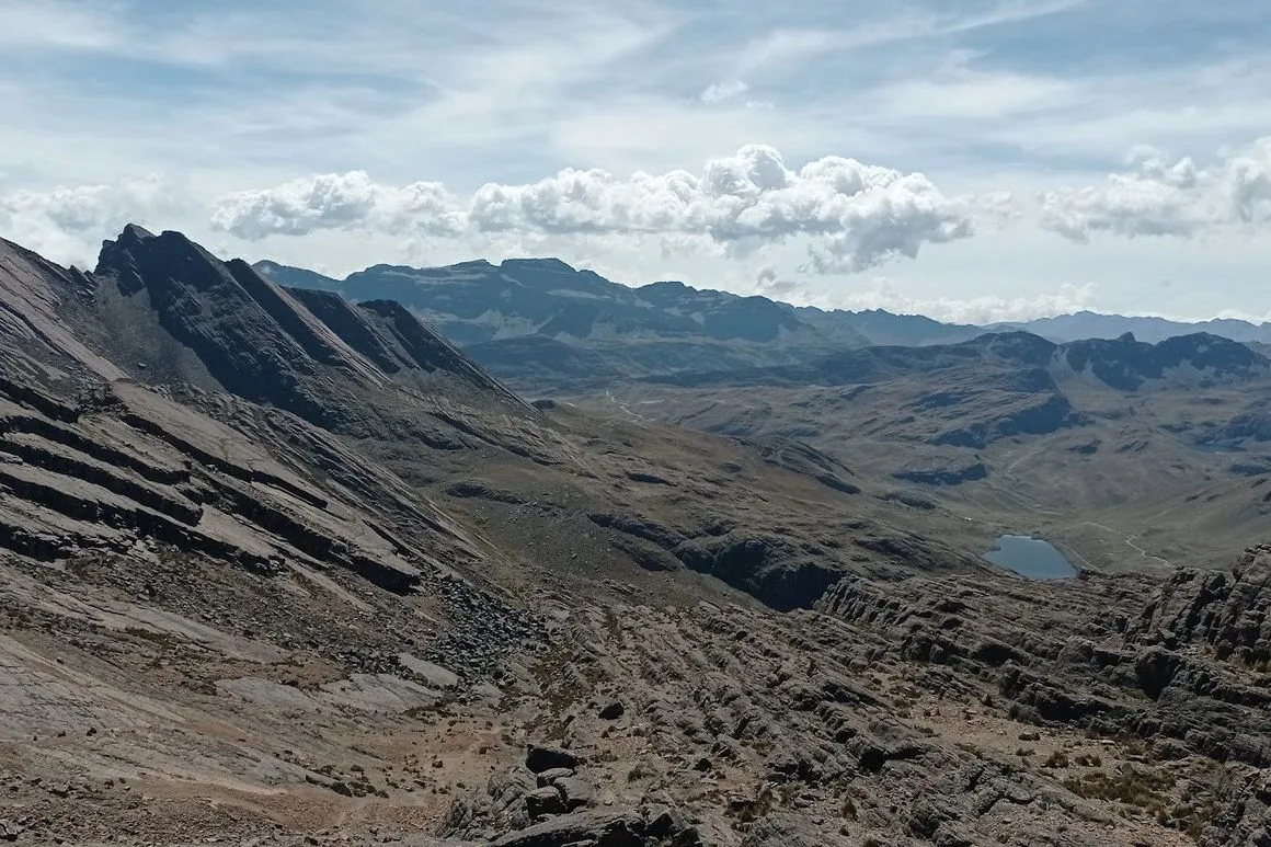 A ridgeline and the valley below it